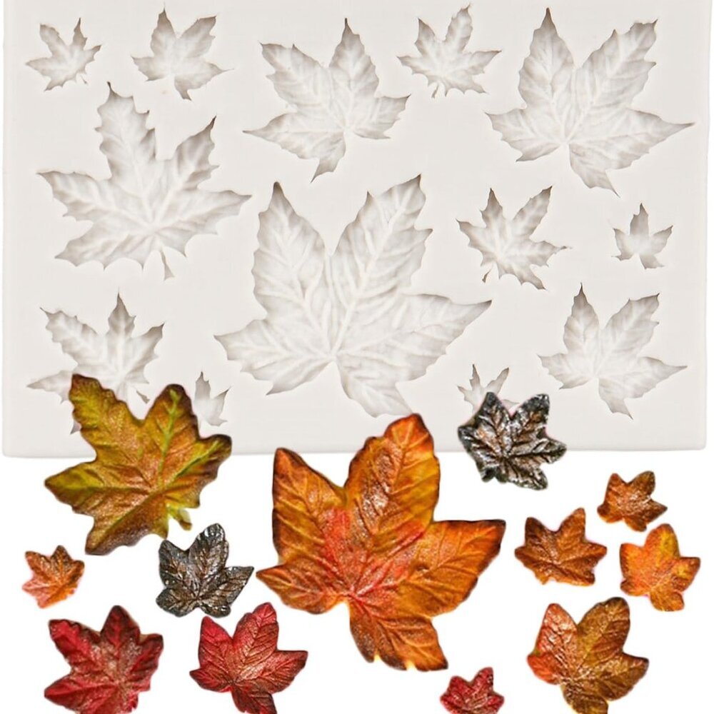 Tree Leaf Silicone Mold Maple Leaf Fondant Mold For Cake Decoration Chocolate Cu